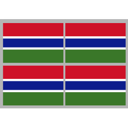 Drapeau Gambie - 4 stickers - 9.5 x 6.3 cm - Sticker/autocollant
