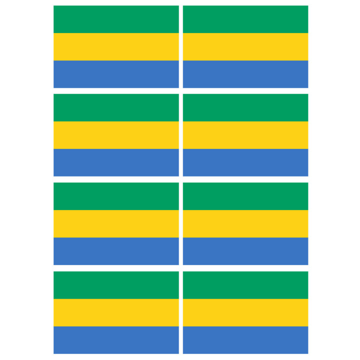 Drapeau Gabon - 8 stickers - 9.5 x 6.3 cm - Sticker/autocollant