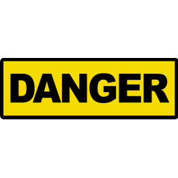 danger - 10x3.5cm - Sticker/autocollant