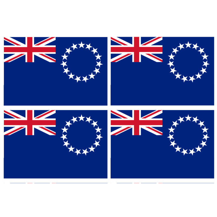 Drapeau îles Cook - 4 stickers - 9.5 x 6.3 cm - Sticker/autocollant