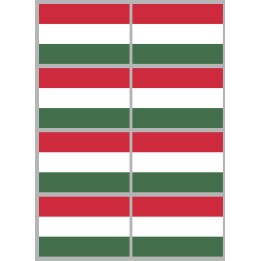 Drapeau Hongrie - 8 stickers - 9.5 x 6.3 cm - Sticker/autocollant