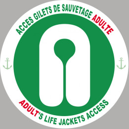 ACCES GILETS DE SAUVETAGE ADULTE - 10cm - Sticker/autocollant