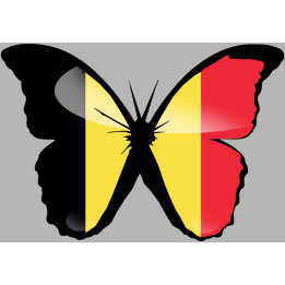 effet papillon Belge - 10x7cm - Sticker/autocollant