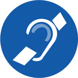 accessibilité handicap mal entendant rond - 10cm - Sticker/autocollan