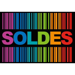 solde ambiance code barre noir - 20x13,5cm - Sticker/autocollant