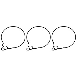 Bulles BD à personnaliser de pensée vers la gauche - 3 stickers de 1