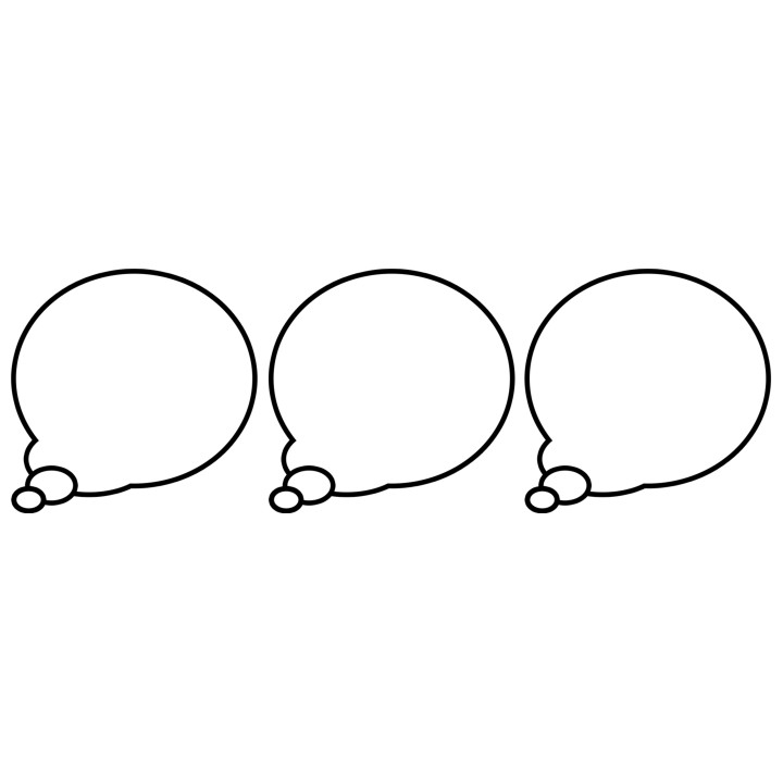 Bulles BD à personnaliser de pensée vers la gauche - 3 stickers de 5