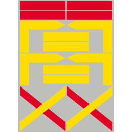 balises circuits GR jaunes et rouges - 14 pièces - Sticker/autocollan