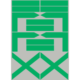 balises circuits GR vert - 14 pièces - Sticker/autocollant