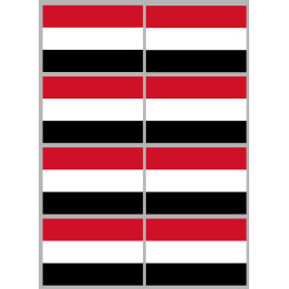 Drapeau Yémen - 8 stickers - 9.5 x 6.3 cm - Sticker/autocollant