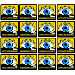 camping-caristes vigilants - 16 stickers 5cm - Sticker/autocollant