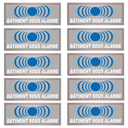 bâtiment sous protection - 10 stickers de 7x2.5cm - Sticker/autocolla