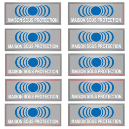 maison sous protection - 10 stickers de 7x2.5cm - Sticker/autocollant