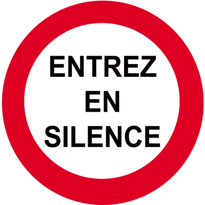 entrez en silence - 10cm - Sticker/autocollant