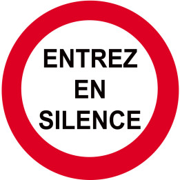 entrez en silence - 5cm - Sticker/autocollant