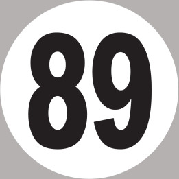 numéro 89 - 5x5cm - Sticker/autocollant