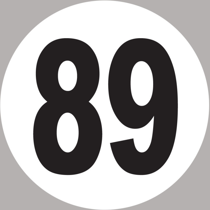 numéro 89 - 5x5cm - Sticker/autocollant