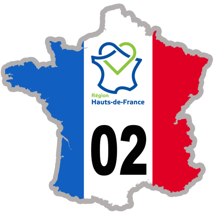 02 France Hauts-de-France - 10x10cm - Sticker/autocollant