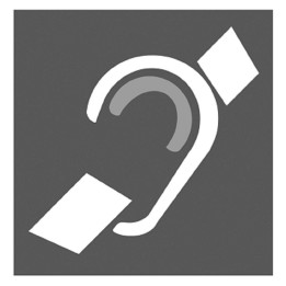 accessibilité handicap mal entendant gris - 10cm - Sticker/autocollan