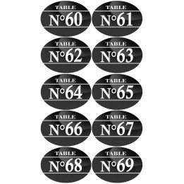 Numéros table de restaurant de 60 à 69 (10 fois 7x5cm) - Sticker/aut