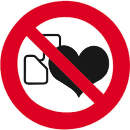 Interdit aux personnes portant un stimulateur cardiaque - 5cm - Sticke
