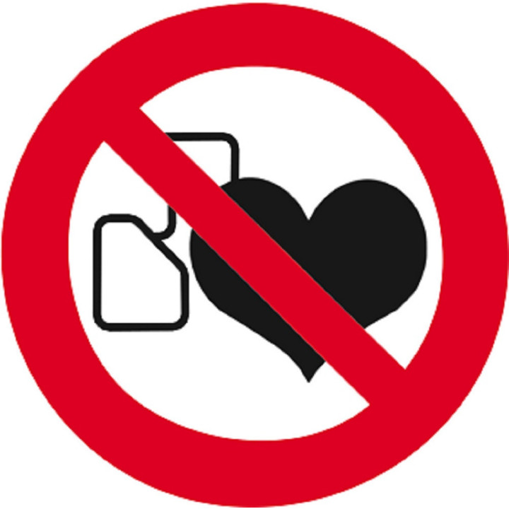 Interdit aux personnes portant un stimulateur cardiaque - 5cm - Sticke