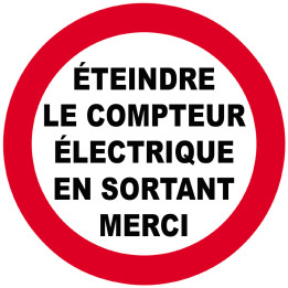 éteindre le compteur électrique en sortant (5cm) - Sticker/autocolla