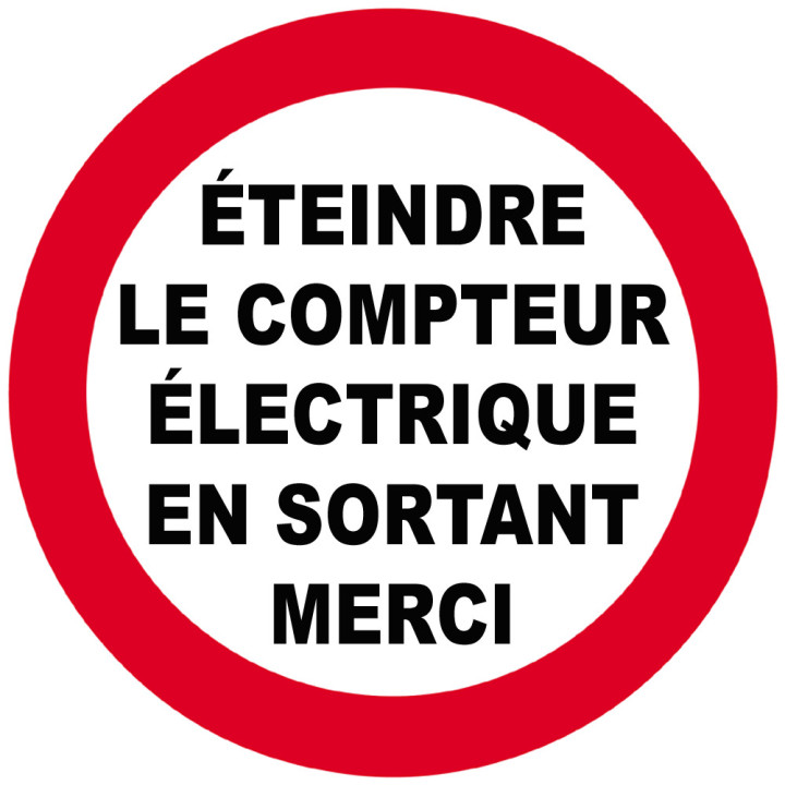 éteindre le compteur électrique en sortant (5cm) - Sticker/autocolla