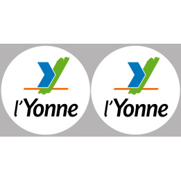 l'Yonne (2fois 10cm) - Sticker/autocollant