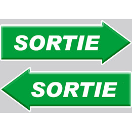 sortie flèche droite et gauche - 2 stickers 29,7x10cm - Sticker/autoc