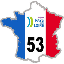 FRANCE 53 Pays de la Loire (20x20cm) - Sticker/autocollant