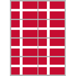 Drapeau Danemark (8 stickers 9.5x6.3cm) - Sticker/autocollant