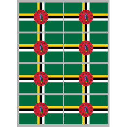 Drapeau la Dominique (8 stickers 9.5x6.3cm) - Sticker/autocollant