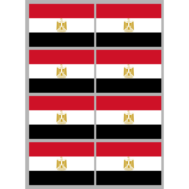 Drapeau Egypte (8 stickers 9.5x6.3cm) - Sticker/autocollant