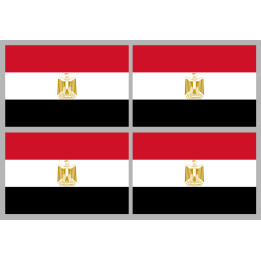 Drapeau Egypte (4 stickers 9.5x6.3cm) - Sticker/autocollant
