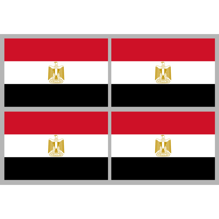 Drapeau Egypte (4 stickers 9.5x6.3cm) - Sticker/autocollant