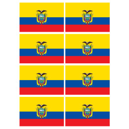 Drapeau Équateur (8 stickers 9.5x6.3cm) - Sticker/autocollant