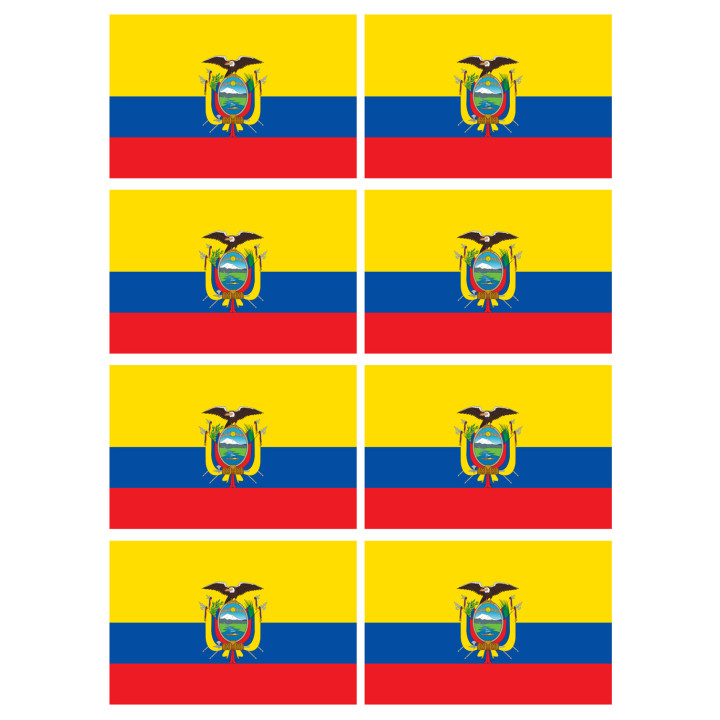 Drapeau Équateur (8 stickers 9.5x6.3cm) - Sticker/autocollant