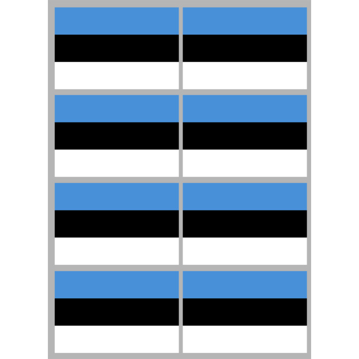Drapeau Estonie (8 stickers 9.5x6.3cm) - Sticker/autocollant
