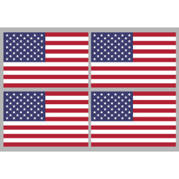Drapeau États-Unis (4 stickers 9.5x6.3cm) - Sticker/autocollant