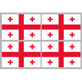 Drapeau Georgie (4 stickers 9.5x6.3cm) - Sticker/autocollant