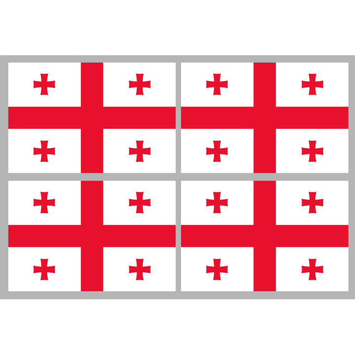 Drapeau Georgie (4 stickers 9.5x6.3cm) - Sticker/autocollant
