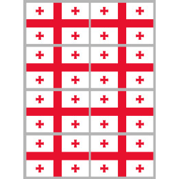Drapeau Georgie (8 stickers 9.5x6.3cm) - Sticker/autocollant