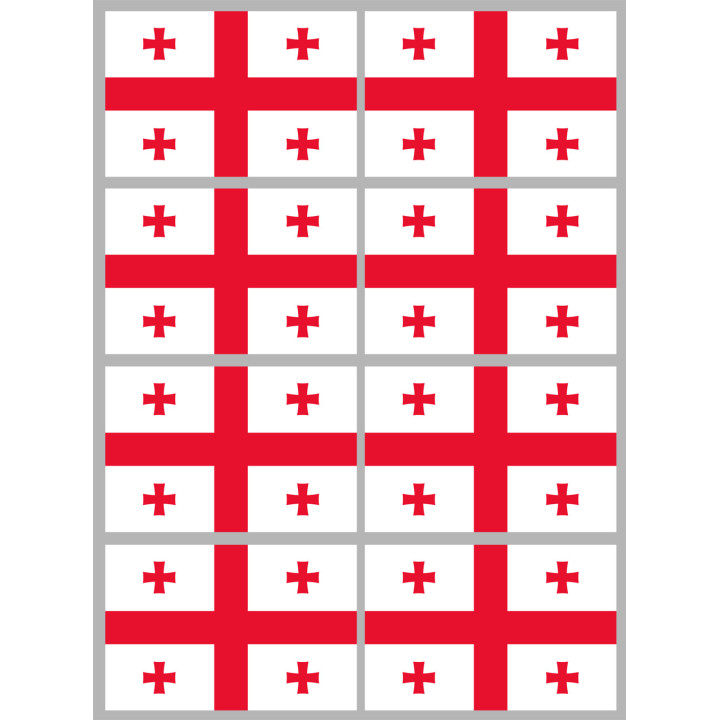 Drapeau Georgie (8 stickers 9.5x6.3cm) - Sticker/autocollant