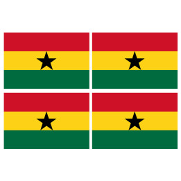 Drapeau Ghana (4 stickers 9.5x6.3cm) - Sticker/autocollant