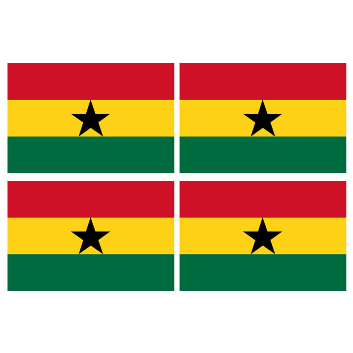 Drapeau Ghana (8 stickers 9.5x6.3cm) - Sticker/autocollant
