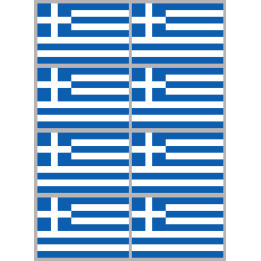 Drapeau Grèce (8 stickers 9.5x6.3cm) - Sticker/autocollant