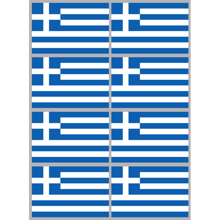 Drapeau Grèce (8 stickers 9.5x6.3cm) - Sticker/autocollant