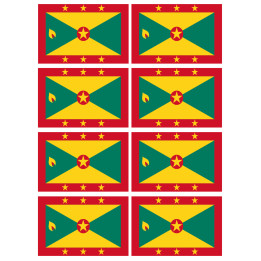 Drapeau Grenade (8 stickers 9.5x6.3cm) - Sticker/autocollant