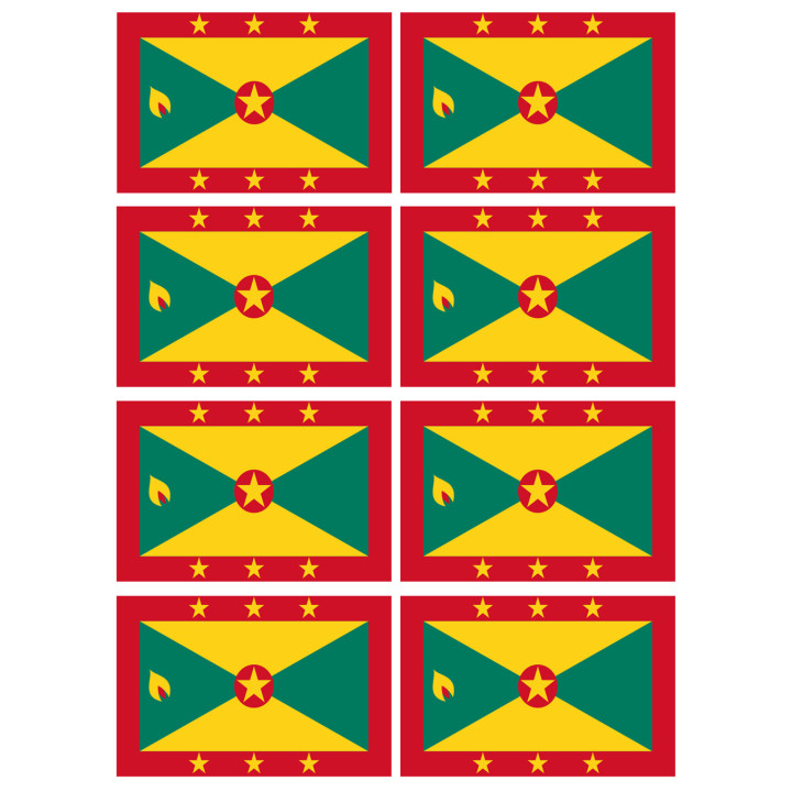 Drapeau Grenade (8 stickers 9.5x6.3cm) - Sticker/autocollant